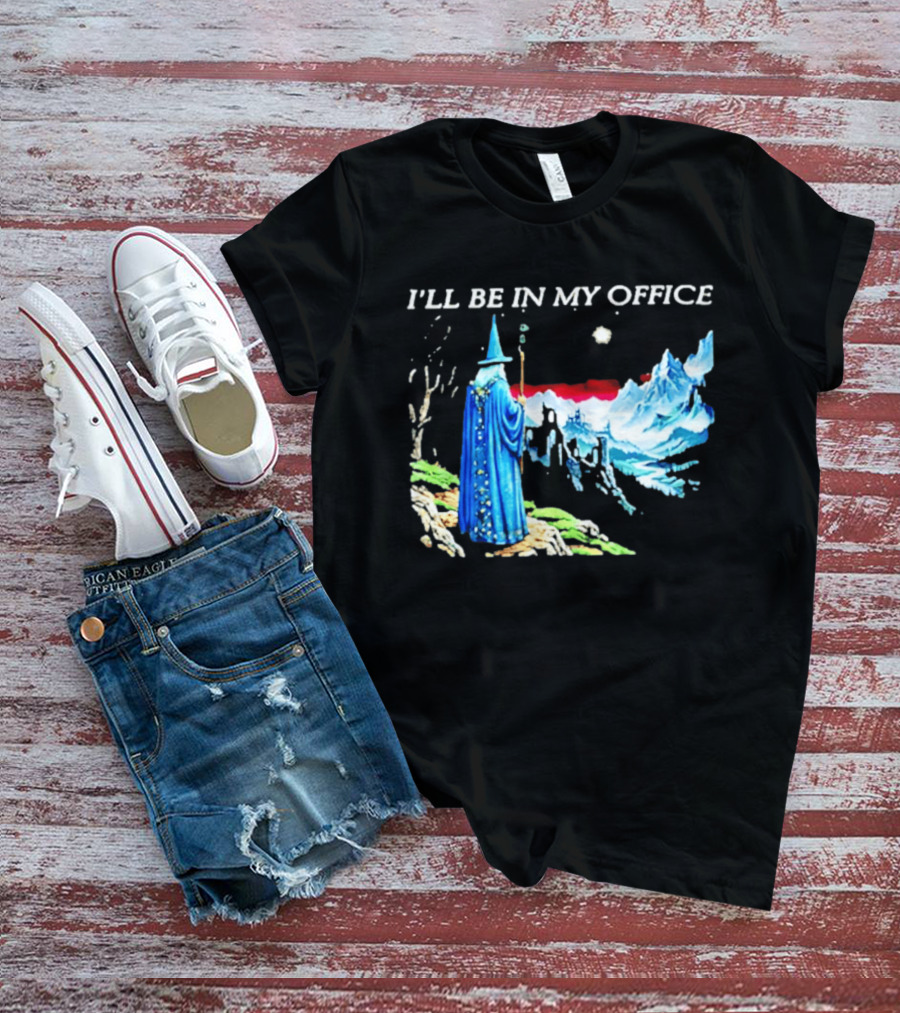 I'll Be In My Office Wizard Fantasy Castle Scene T-Shirt