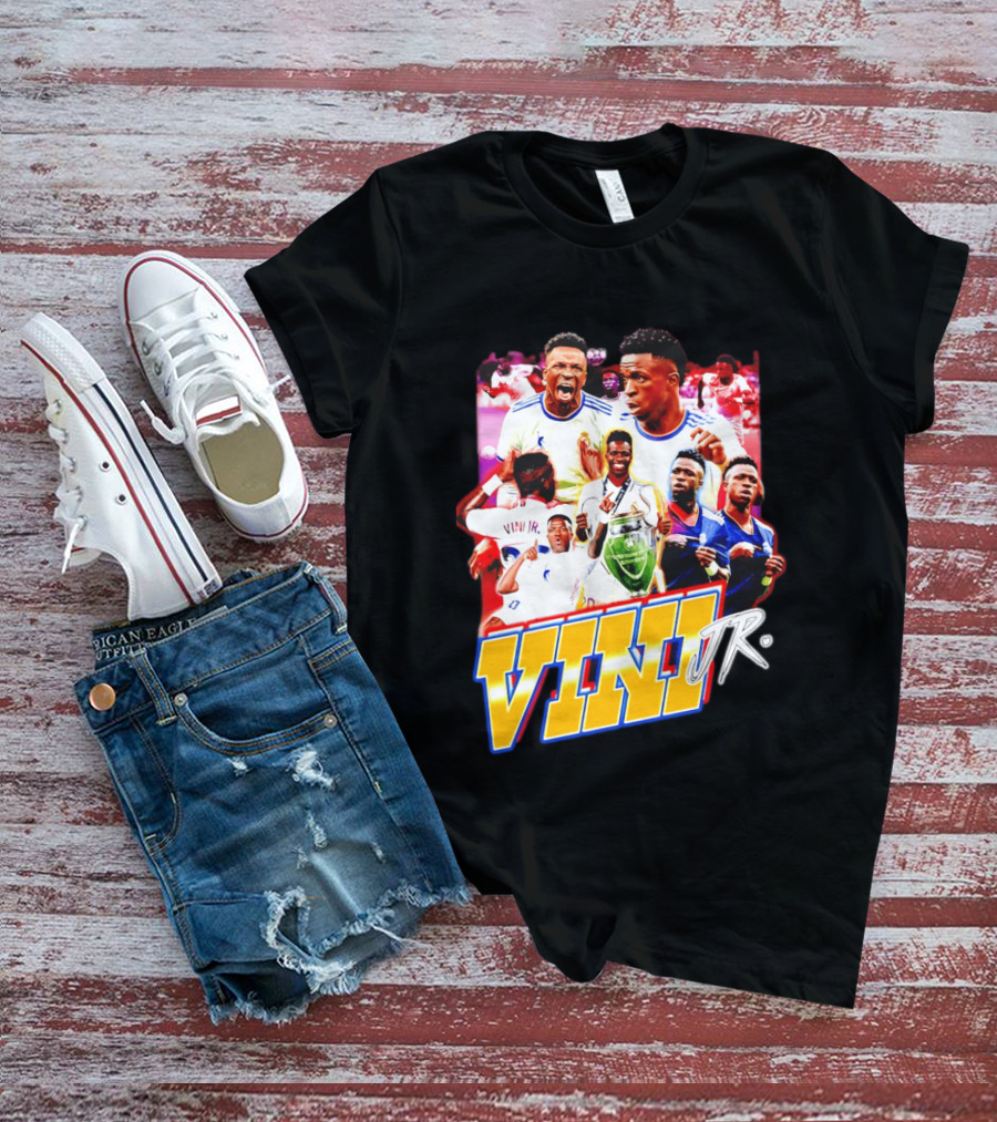 Vini Jr Vinicius Junior Real Madrid Football Collage T-Shirt