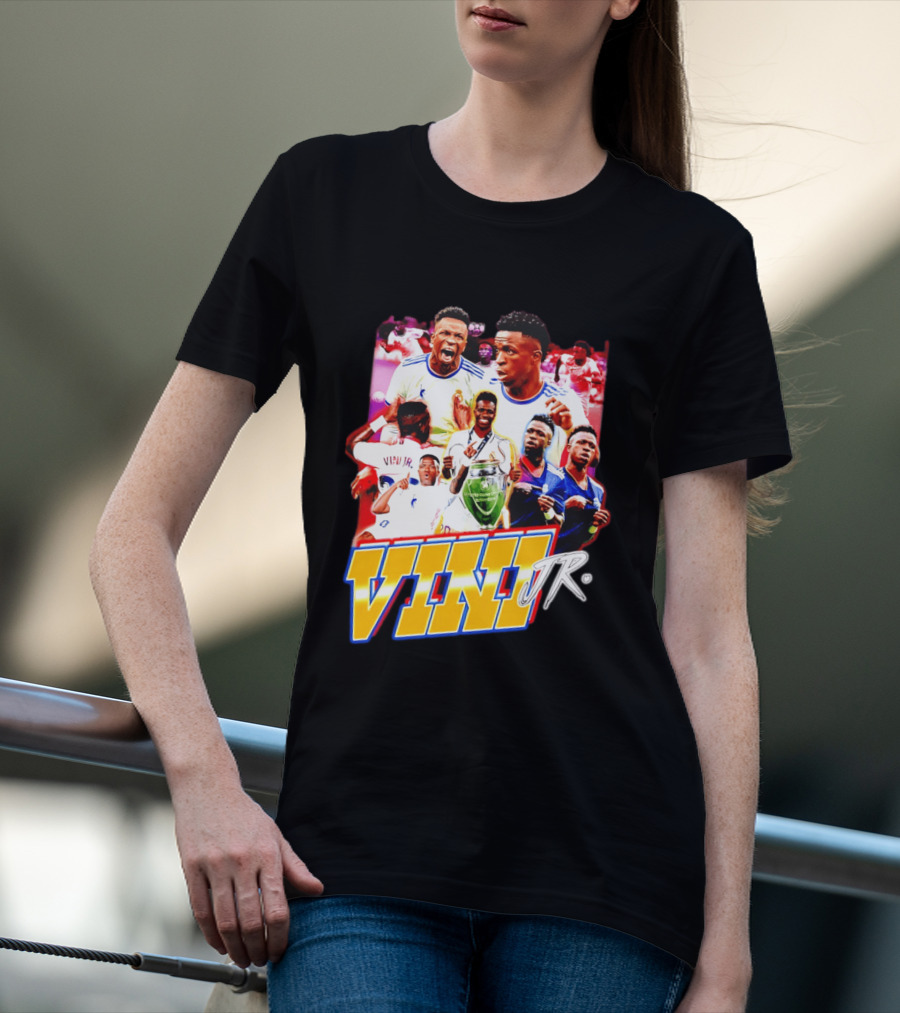 Vini Jr Vinicius Junior Real Madrid Football Collage T-Shirt