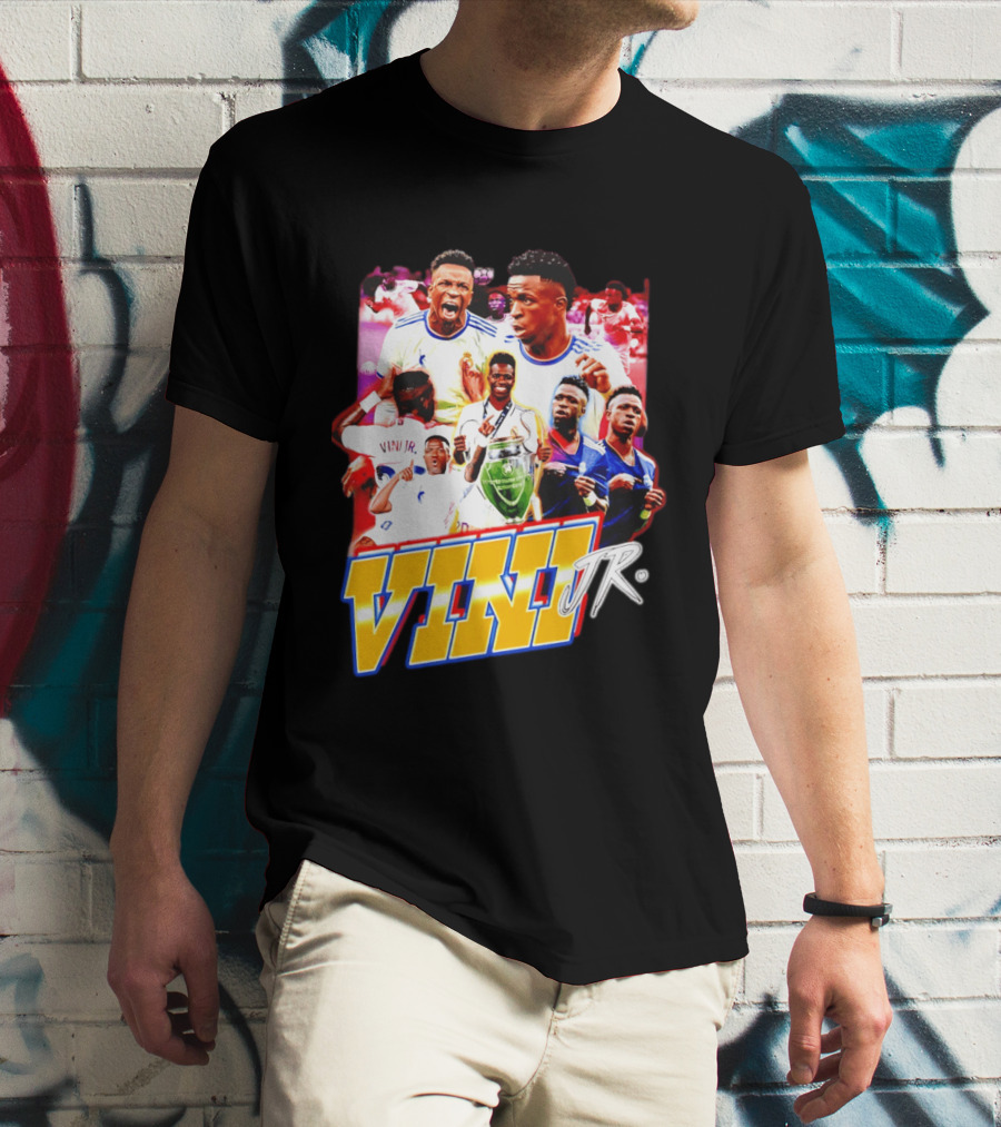 Vini Jr Vinicius Junior Real Madrid Football Collage T-Shirt