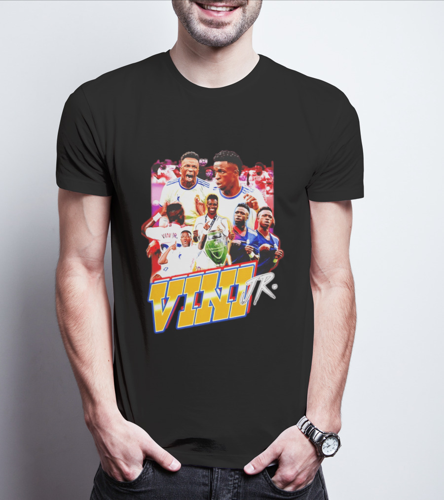 Vini Jr Vinicius Junior Real Madrid Football Collage T-Shirt