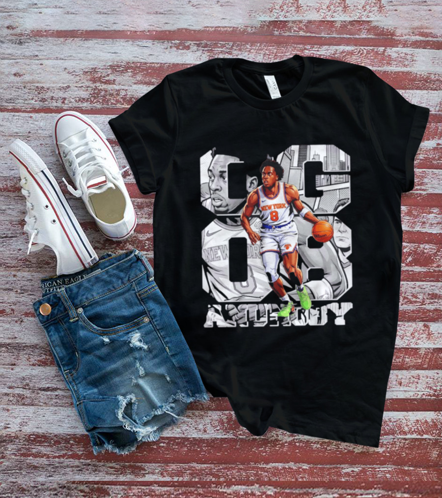 New York Anunoby 08 Basketball Comic Knicks T-Shirt