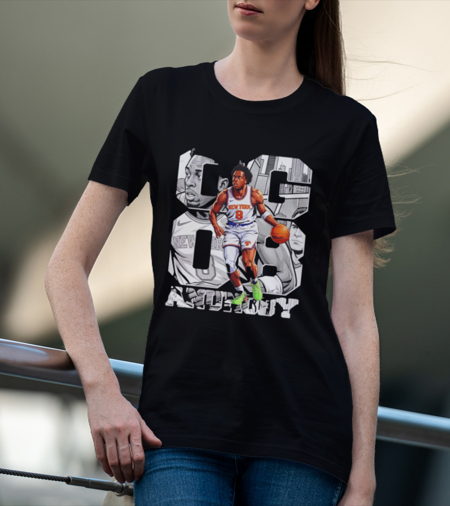 New York Anunoby 08 Basketball Comic Knicks T-Shirt