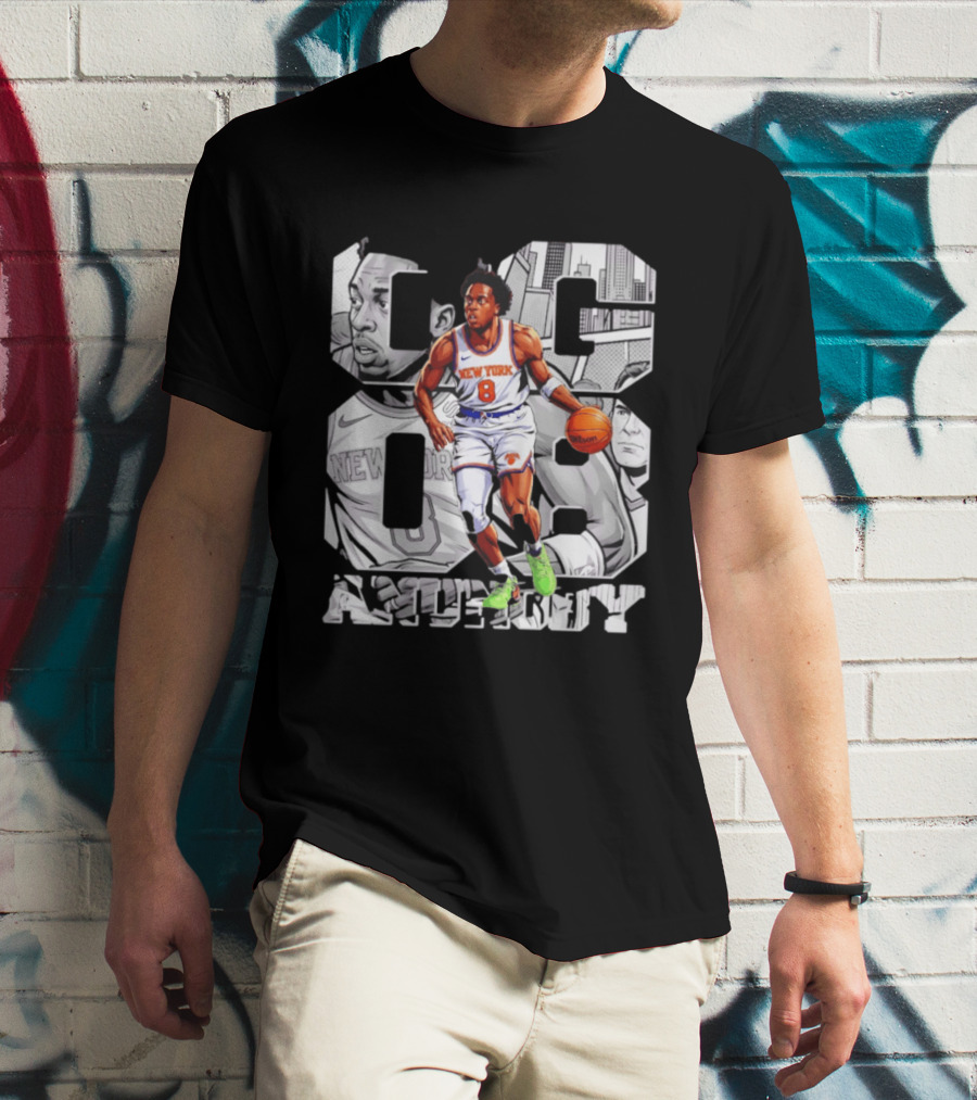 New York Anunoby 08 Basketball Comic Knicks T-Shirt