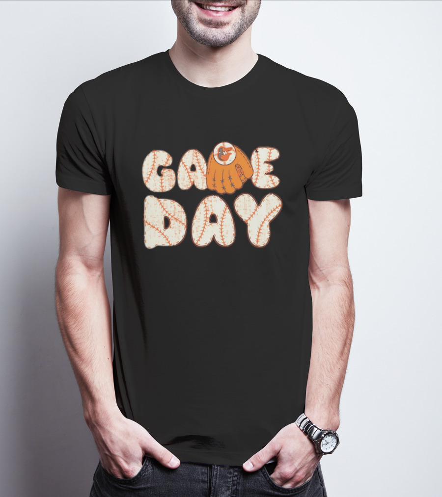Baltimore Orioles Game Day Baseball Glove MLB T-Shirt