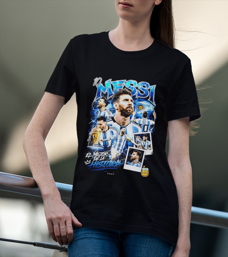 10 Messi El Mejor De La Historia Argentina AFA World Cup T-Shirt