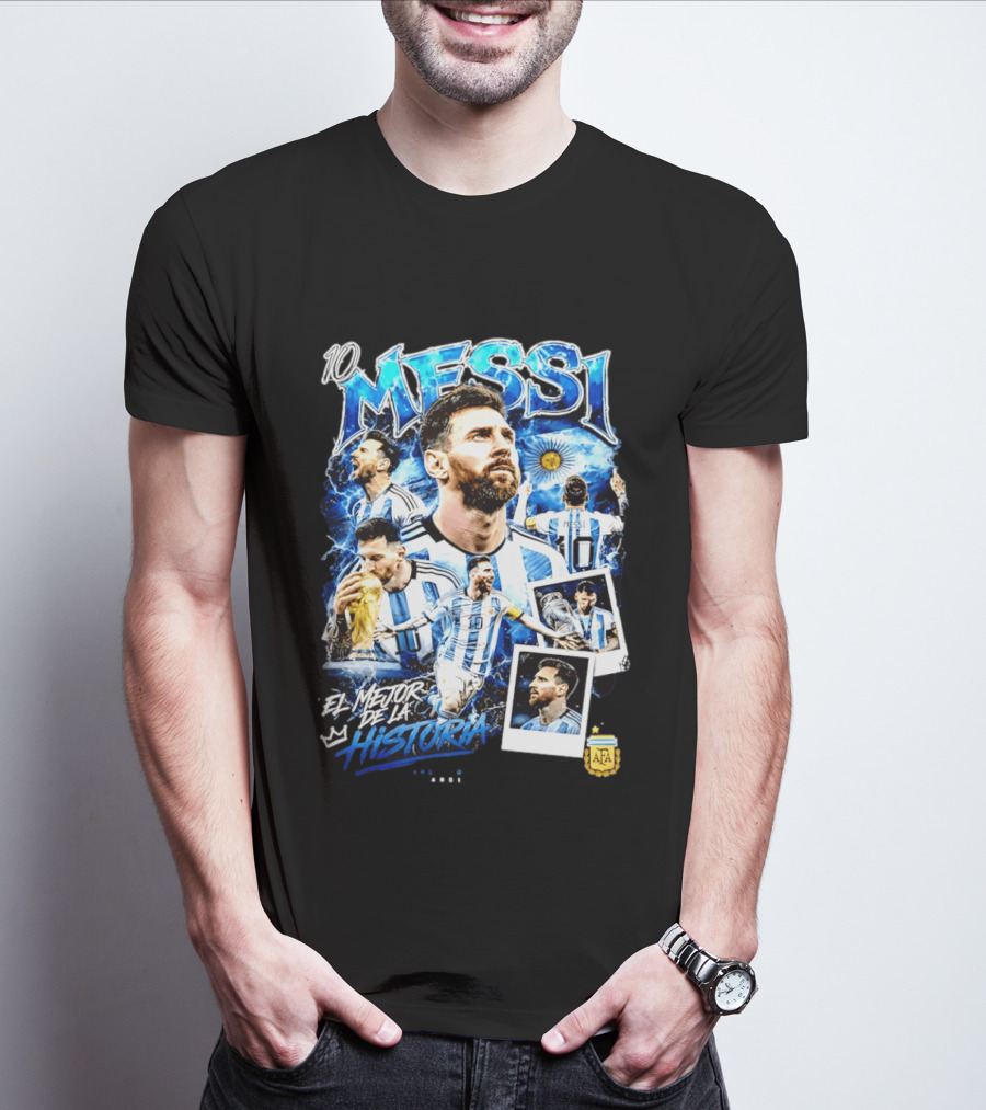 10 Messi El Mejor De La Historia Argentina AFA World Cup T-Shirt