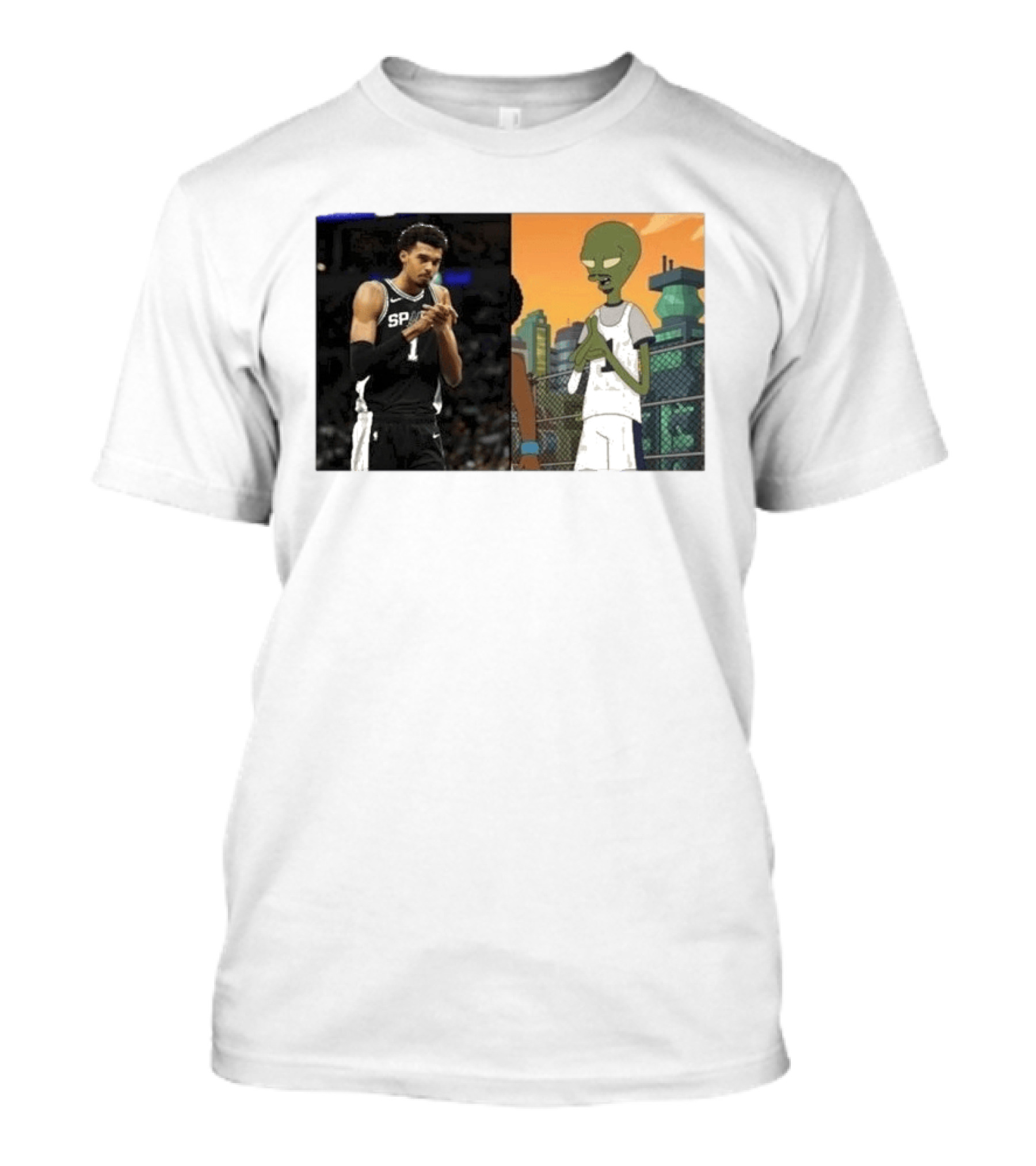 2026 Victor Wembanyama Spurs Alien Meme Basketball Fans T-Shirt