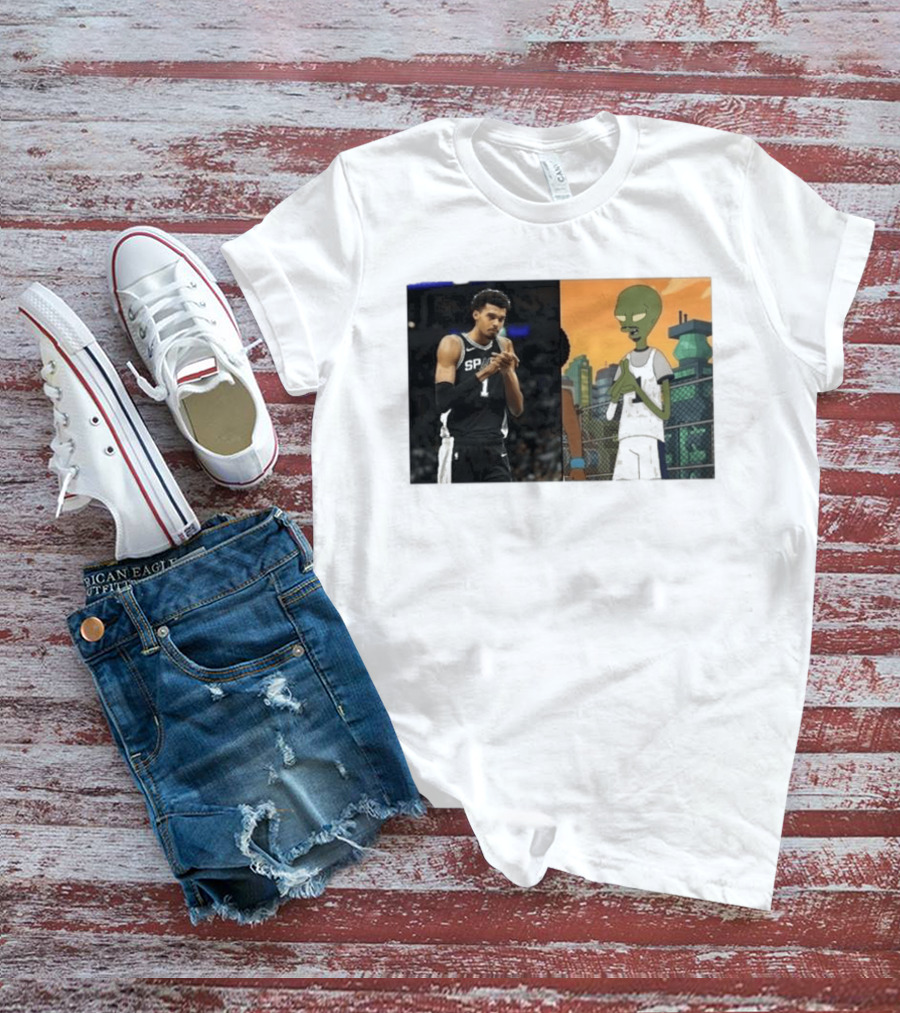 2026 Victor Wembanyama Spurs Alien Meme Basketball Fans T-Shirt