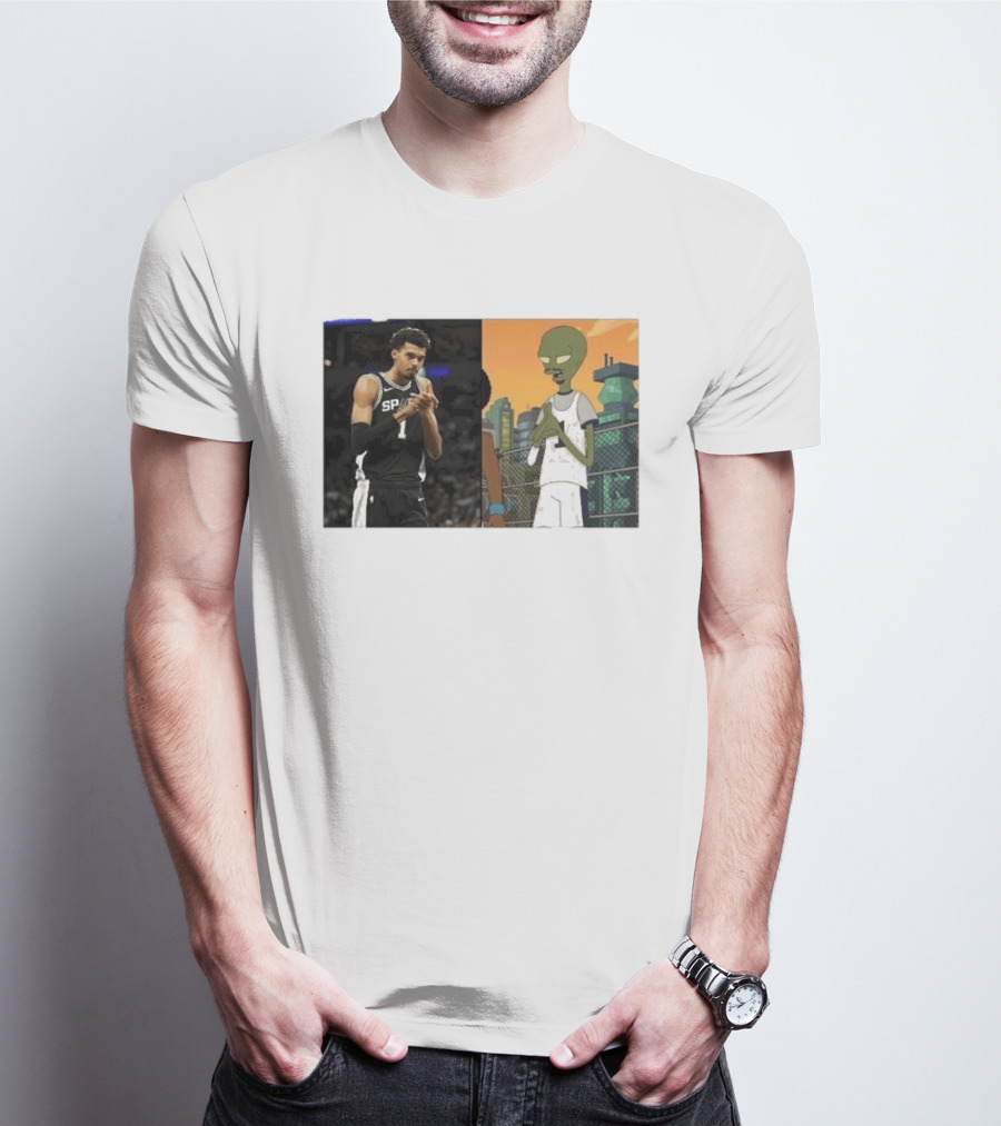 2026 Victor Wembanyama Spurs Alien Meme Basketball Fans T-Shirt