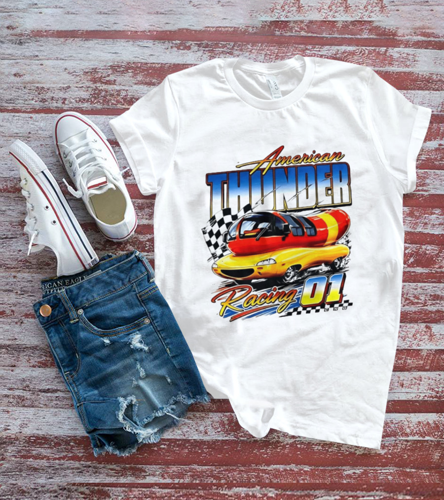Oscar Mayer American Thunder Racing 01 Car Checkered Flag T-Shirt