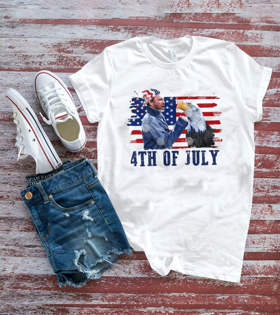 Charlie Kelly Rock Flag Eagle 4th Of July Patriotic Eagle Comedy T-Shirt