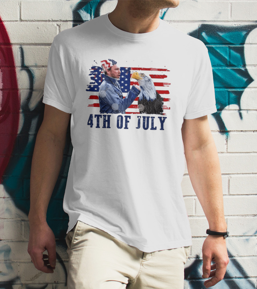 Charlie Kelly Rock Flag Eagle 4th Of July Patriotic Eagle Comedy T-Shirt