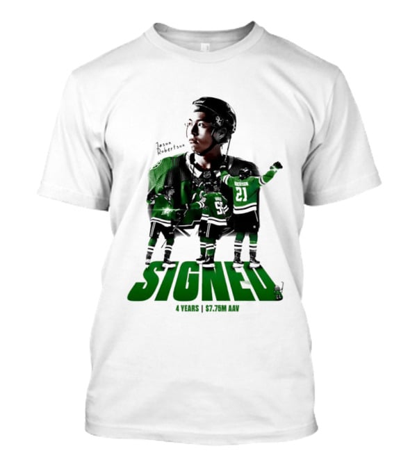Jason Robertson Signed Dallas Stars 4 Years $7.75M AAV Contract T-Shirt