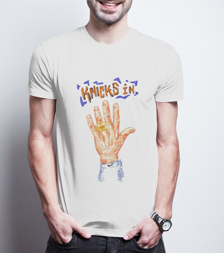 Knicks In Five Hand New York Knicks Basketball NBA 2026 T-Shirt