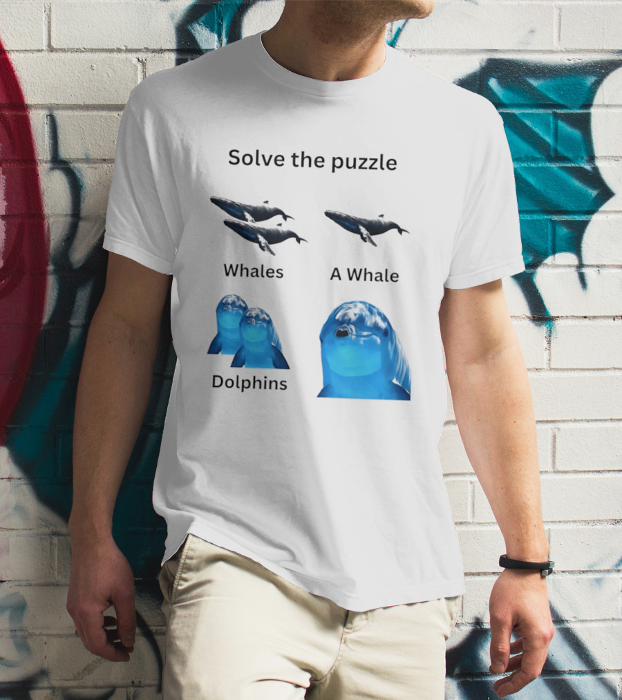 Solve The Puzzle Whales A Whale Dolphins Wordplay T-Shirt