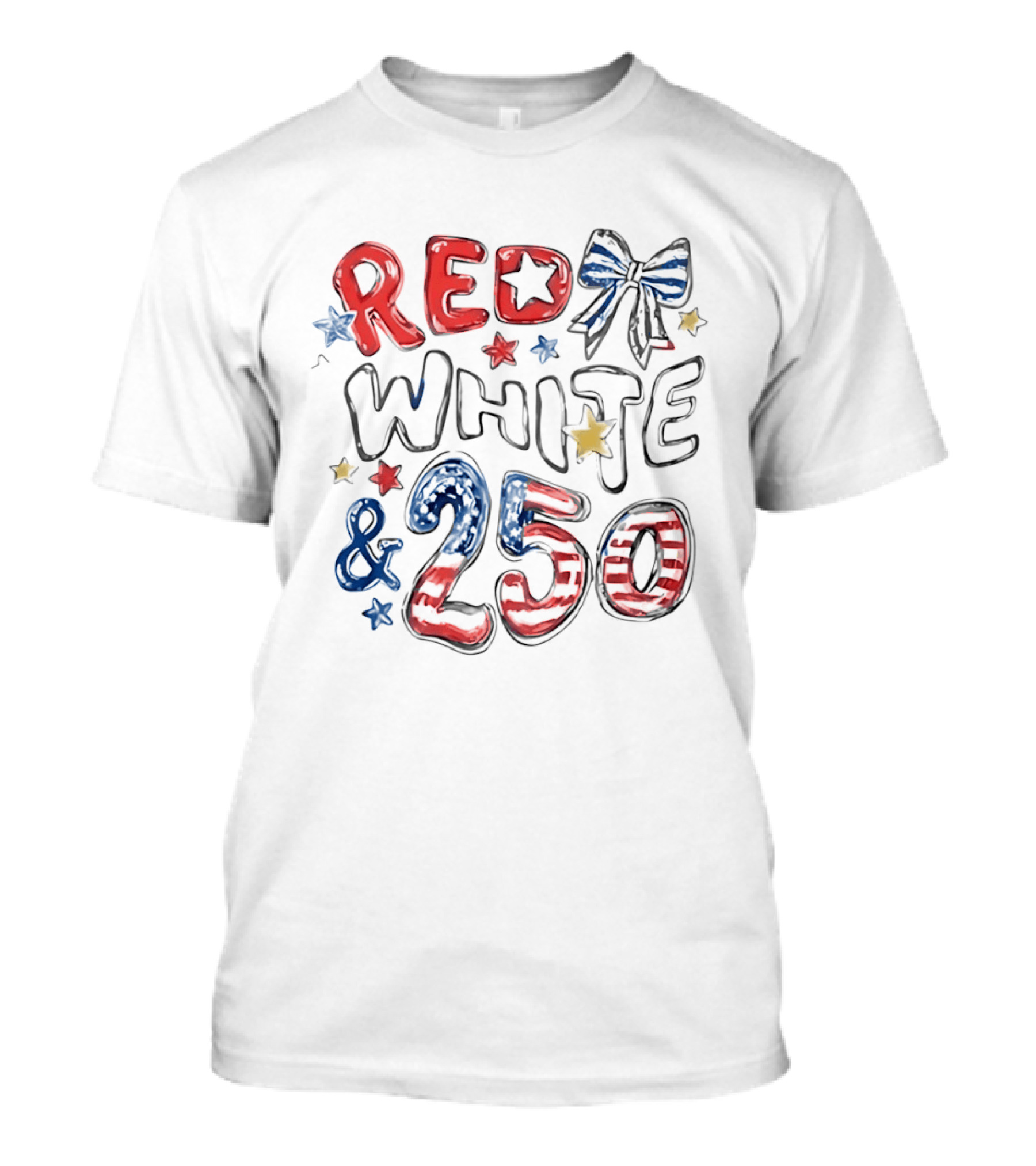 Red White And 250 Stars & Stripes T-Shirt