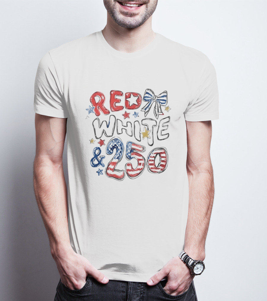 Red White And 250 Stars & Stripes T-Shirt
