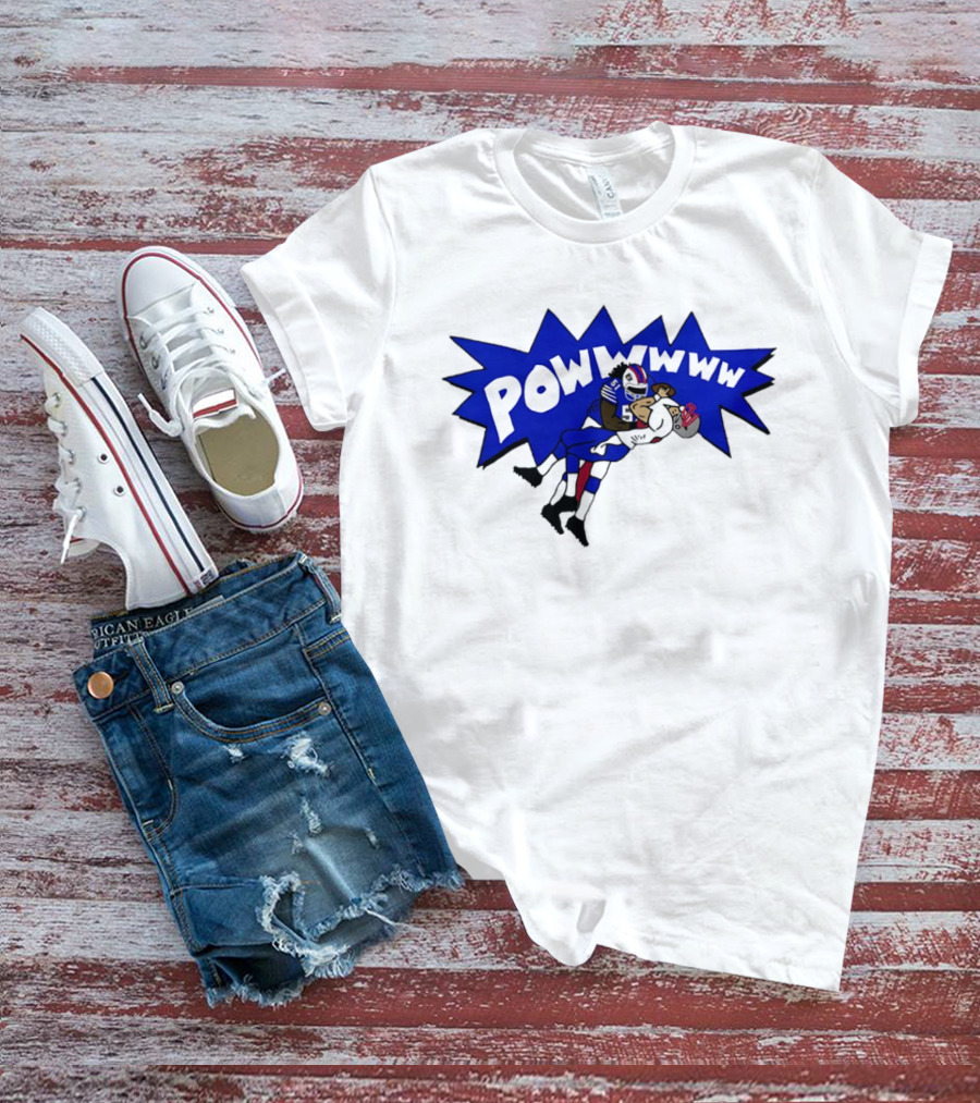 POWWWWW Buffalo Bills Football Tackle Action T-Shirt