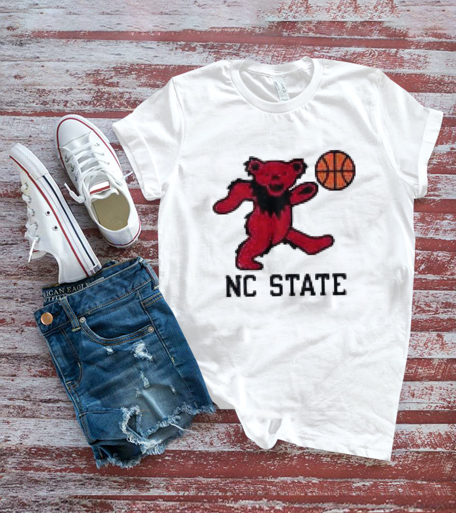 Grateful Dead NC State Wolfpack Bears Basketball Team Collaboration T-Shirt