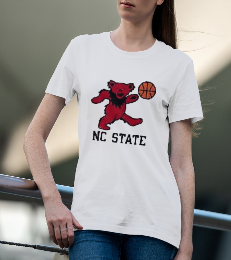 Grateful Dead NC State Wolfpack Bears Basketball Team Collaboration T-Shirt
