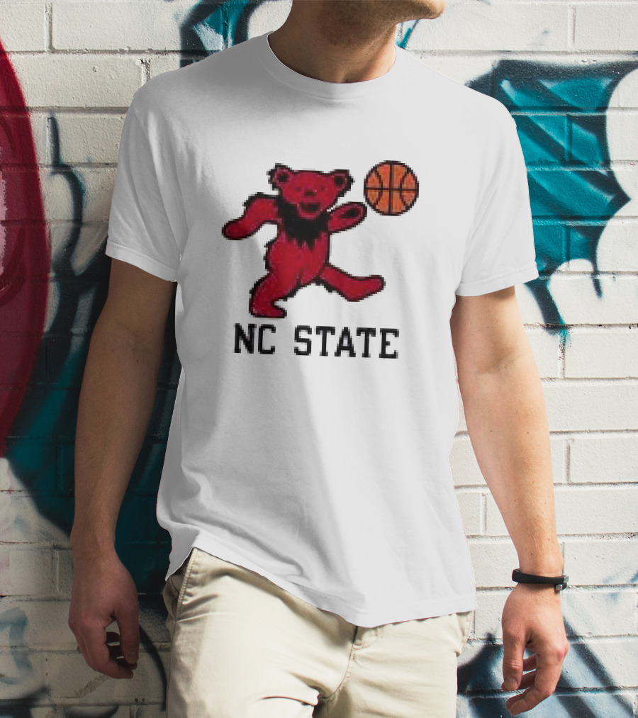 Grateful Dead NC State Wolfpack Bears Basketball Team Collaboration T-Shirt