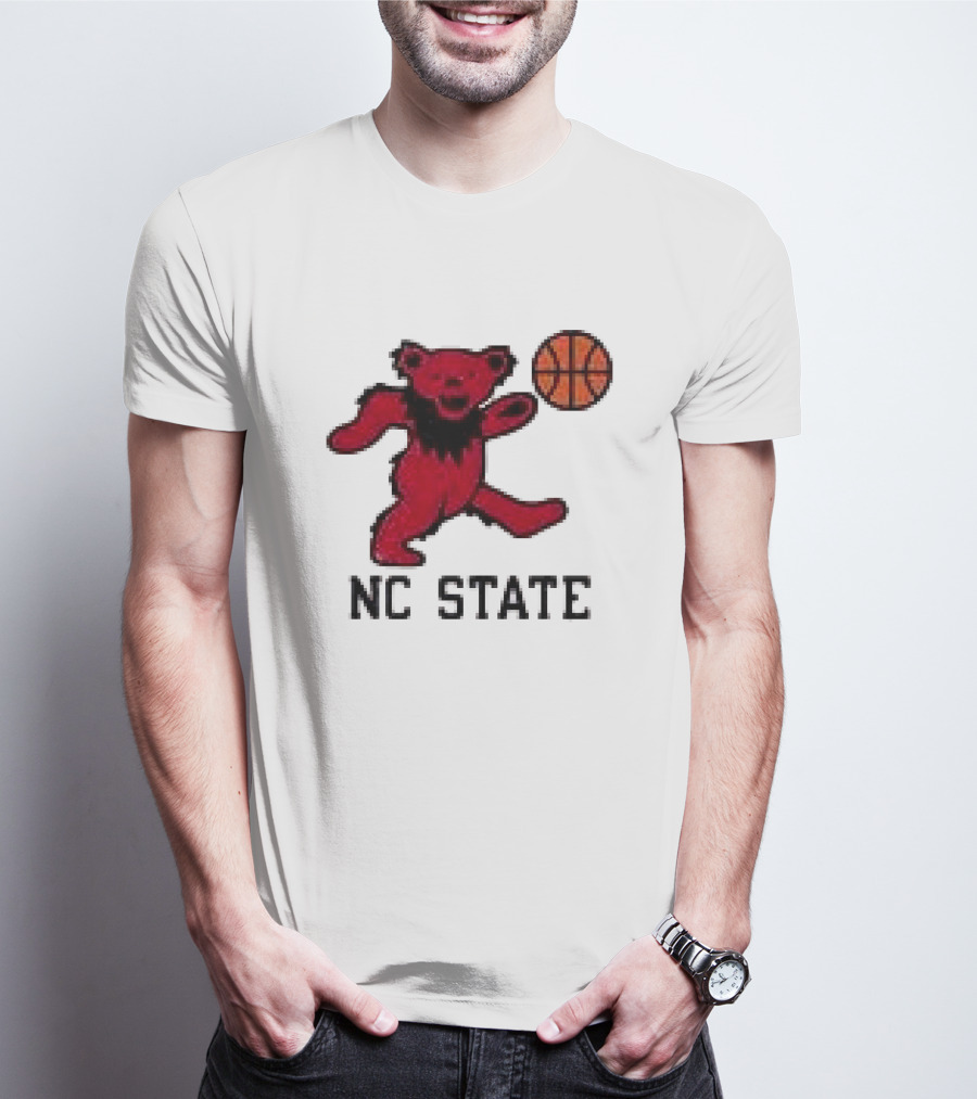Grateful Dead NC State Wolfpack Bears Basketball Team Collaboration T-Shirt