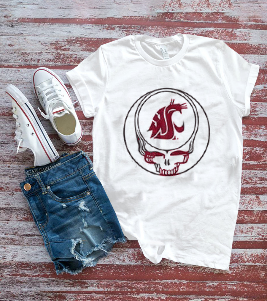 Grateful Dead Skull Washington State Cougars Collaboration T-Shirt
