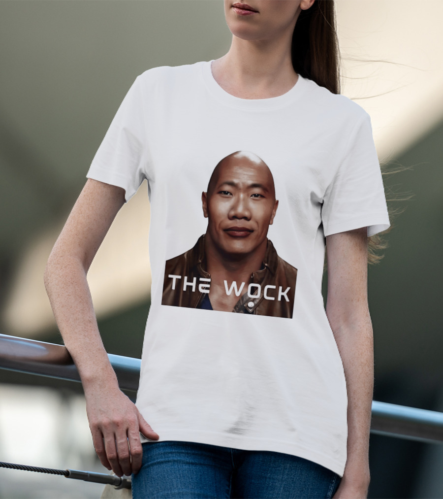 The Wock Parody Face Mashup The Rock And Wok T-Shirt