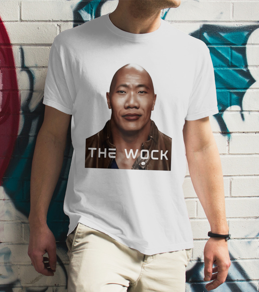 The Wock Parody Face Mashup The Rock And Wok T-Shirt