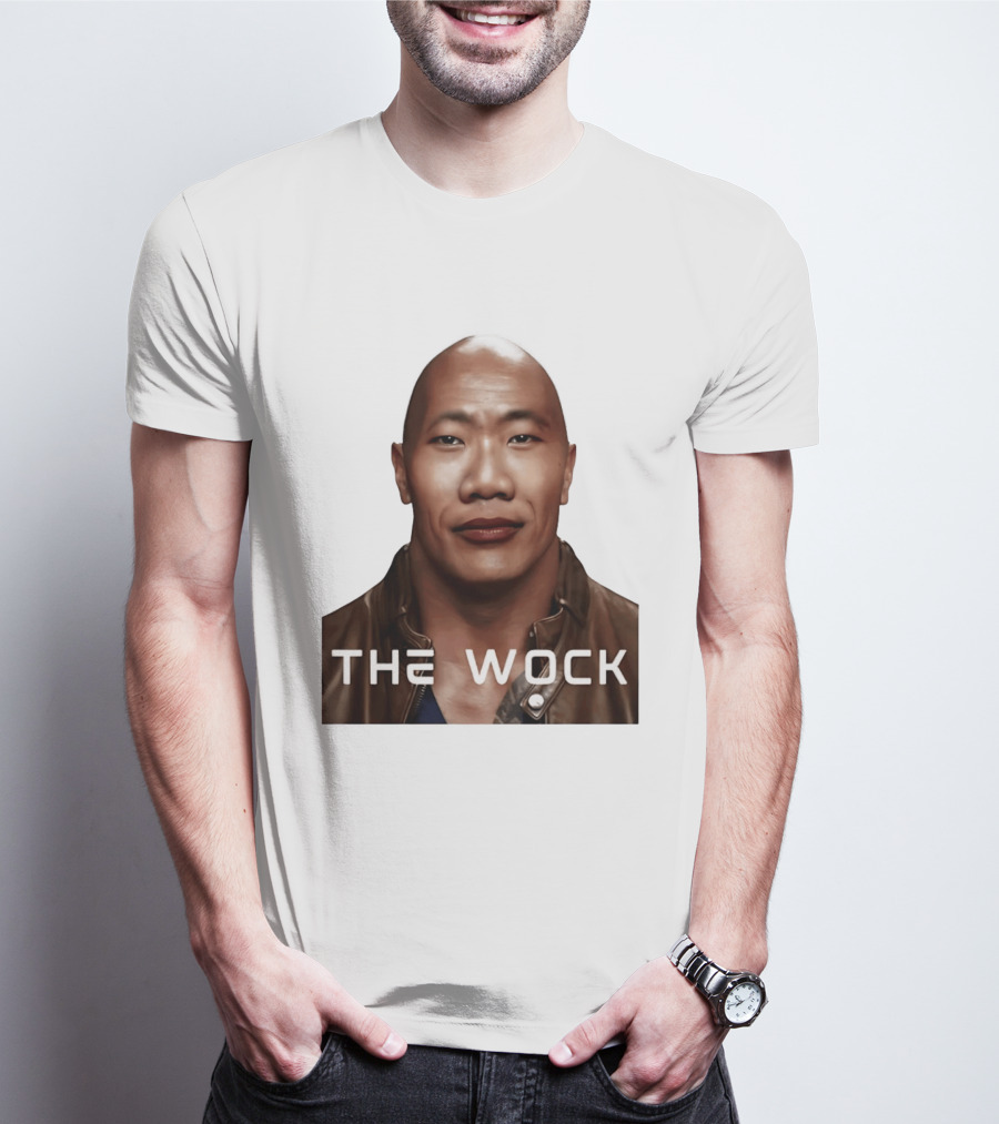 The Wock Parody Face Mashup The Rock And Wok T-Shirt