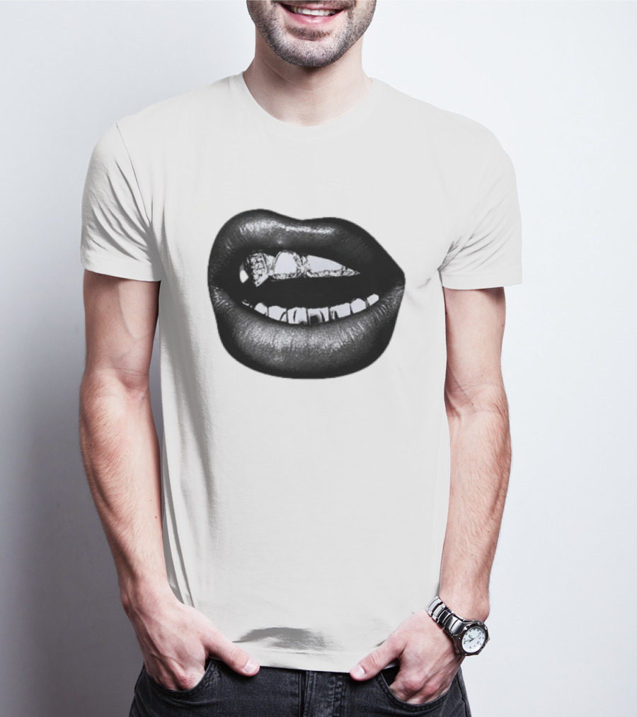 Dallas Cowboys Cheerleaders Black & White Lips Kevin Ozowski T-Shirt