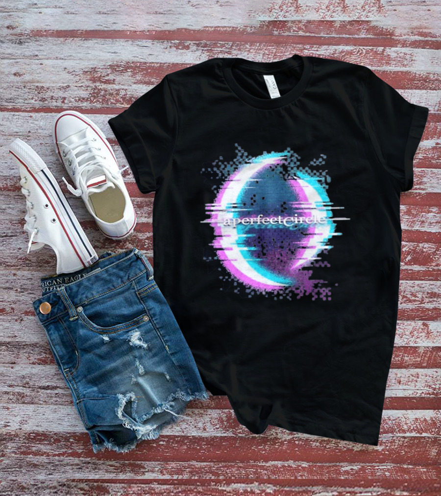 A Perfect Circle Neon Glitch Retro Aesthetic T-Shirt