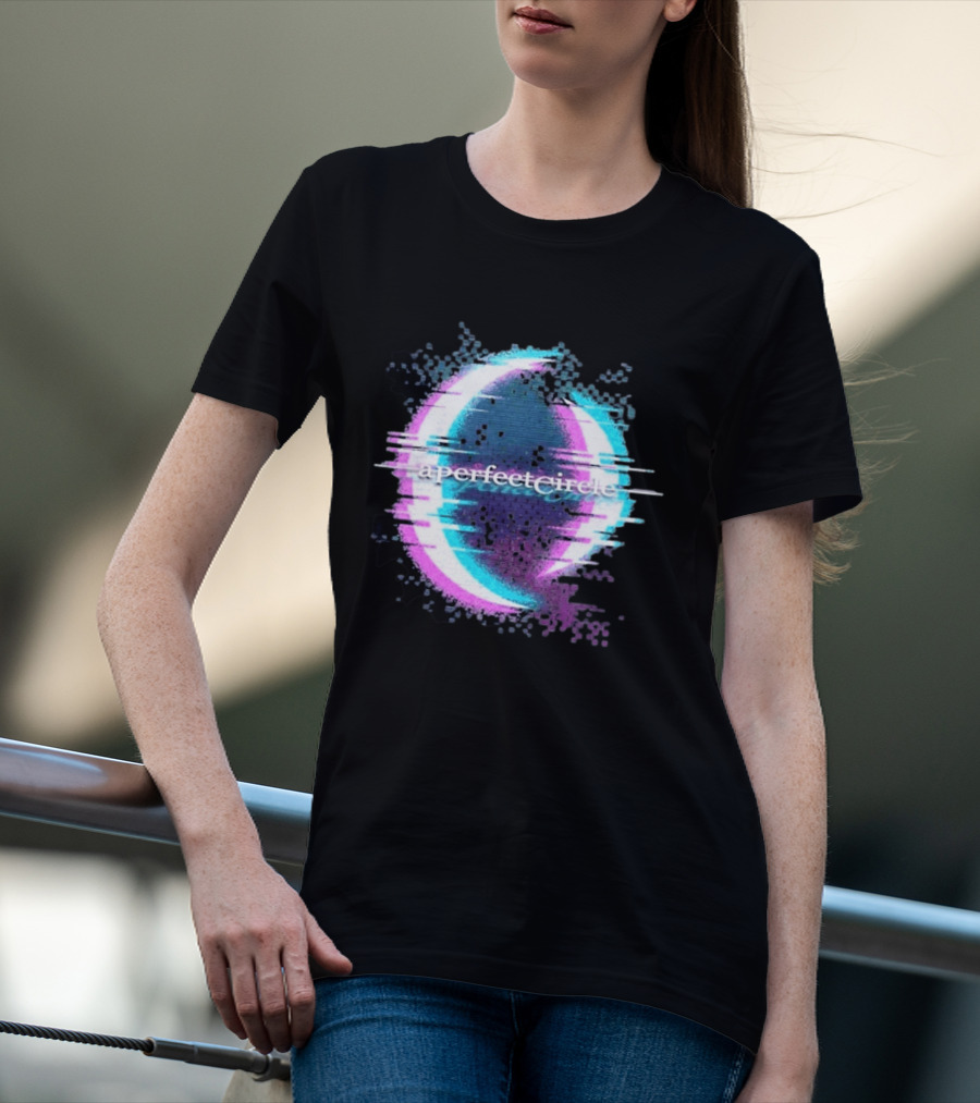 A Perfect Circle Neon Glitch Retro Aesthetic T-Shirt