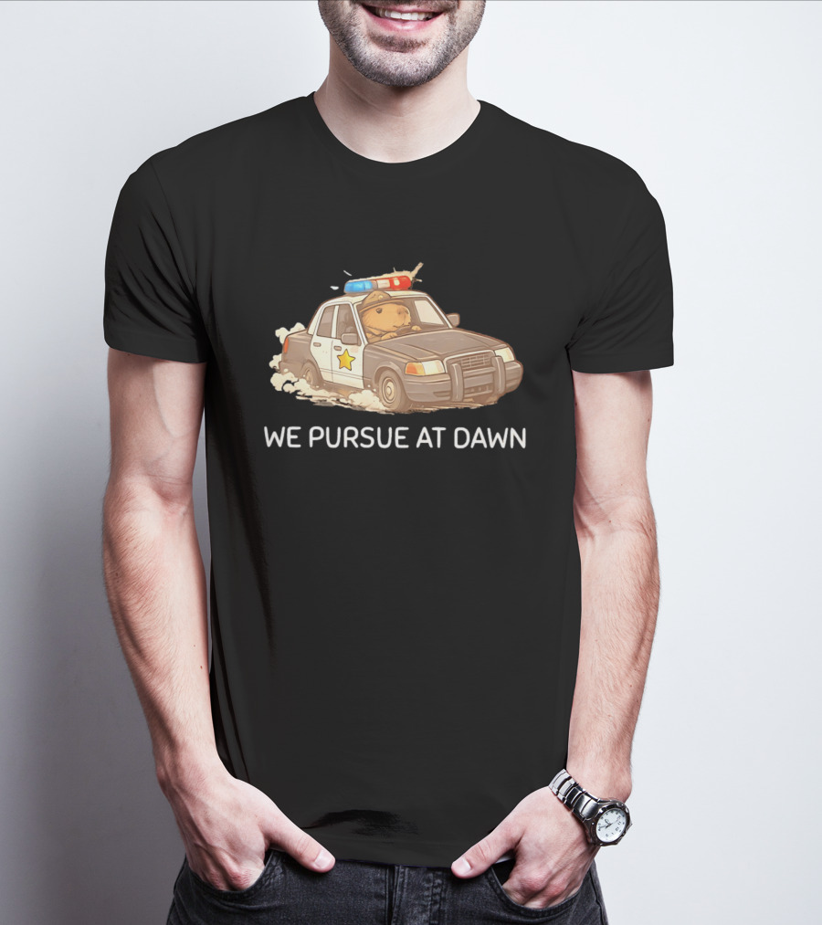 Capybara Police Car We Pursue At Dawn T-Shirt