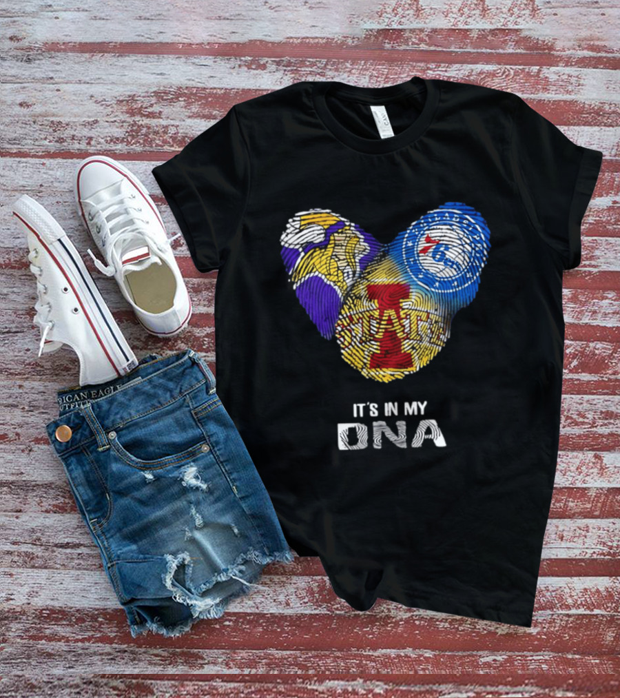 Iowa State Cyclones Minnesota Vikings Philadelphia 76ers It's In My DNA T-Shirt