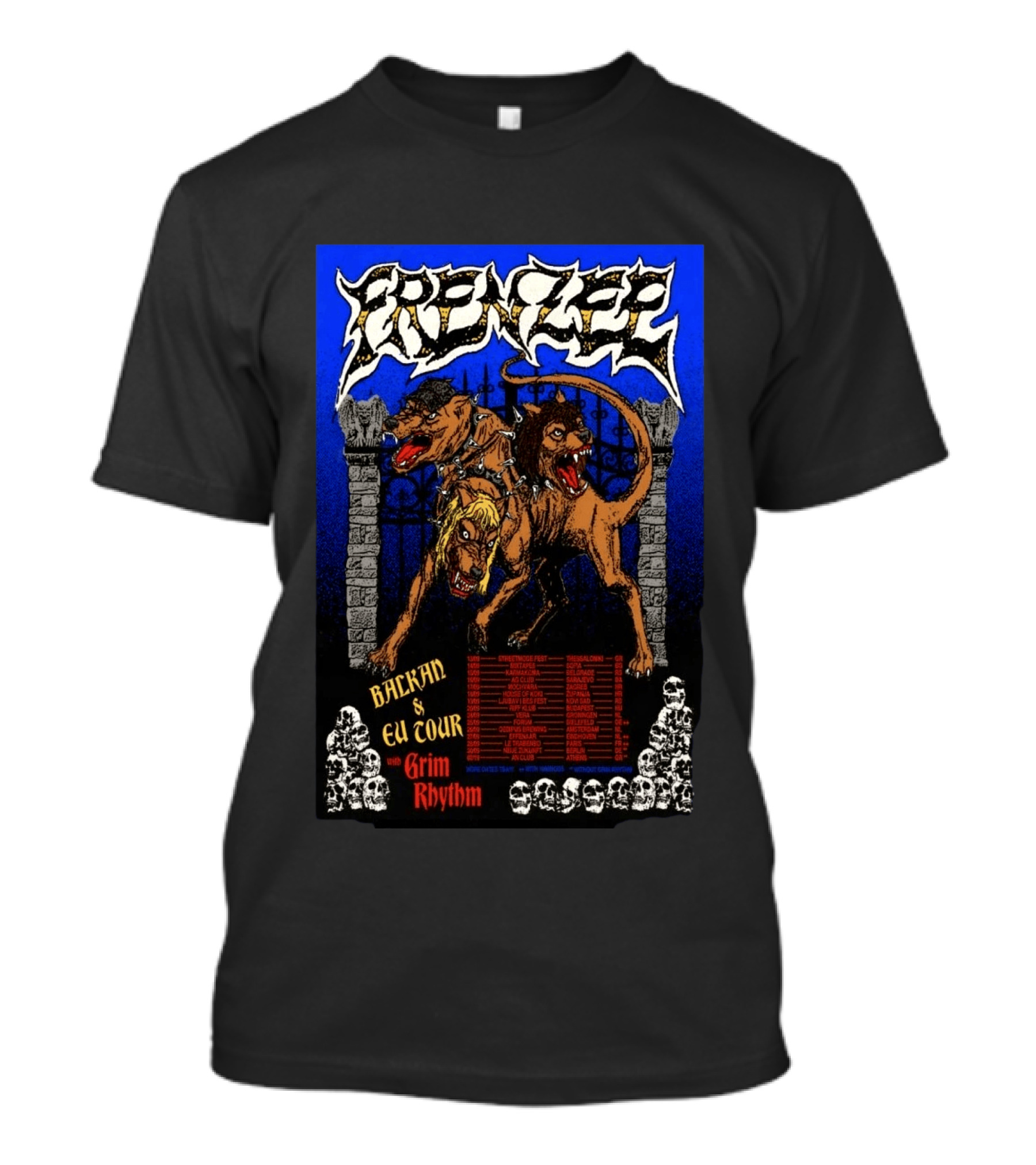 Frenzee Balkan And EU Tour 2026 With Grim Rhythm T-Shirt