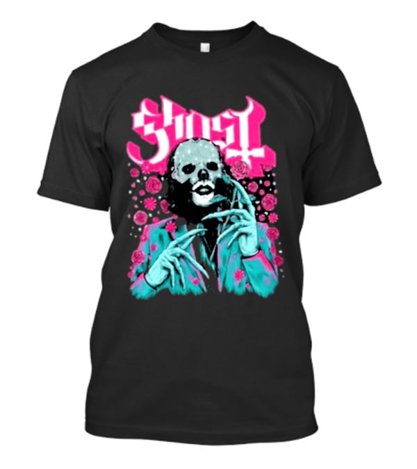 Ghost Band Summer 2026 Exclusive Floral Lachryma Pink Roses Skull T-Shirt