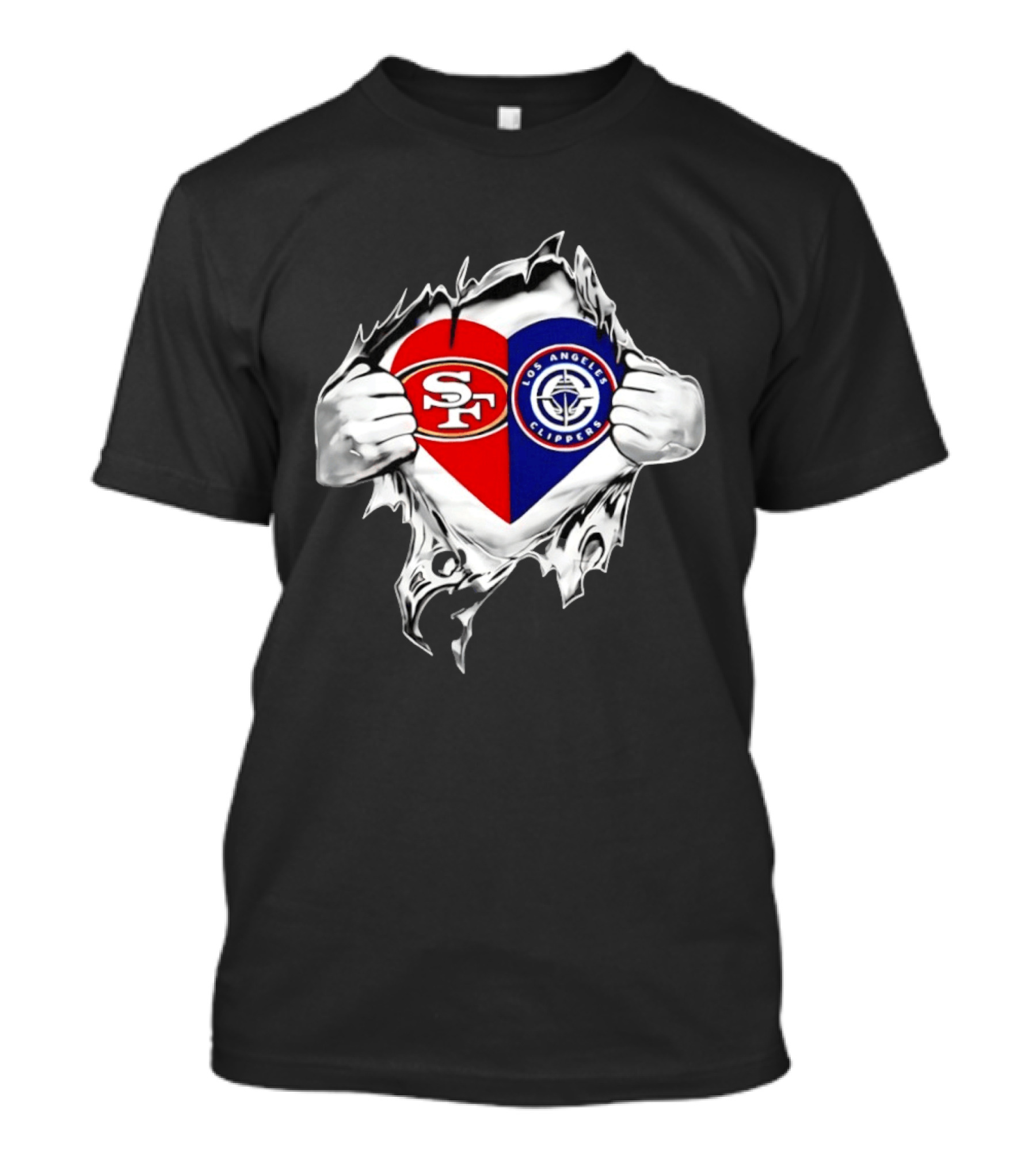 LA Clippers San Francisco 49ers Heart Scratch Dual T-Shirt