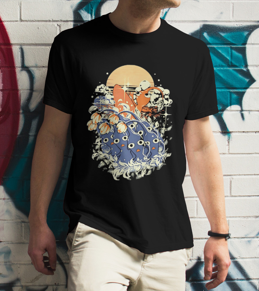 Surfing Pikmin Good Wave Sunset Retro Adventure T-Shirt