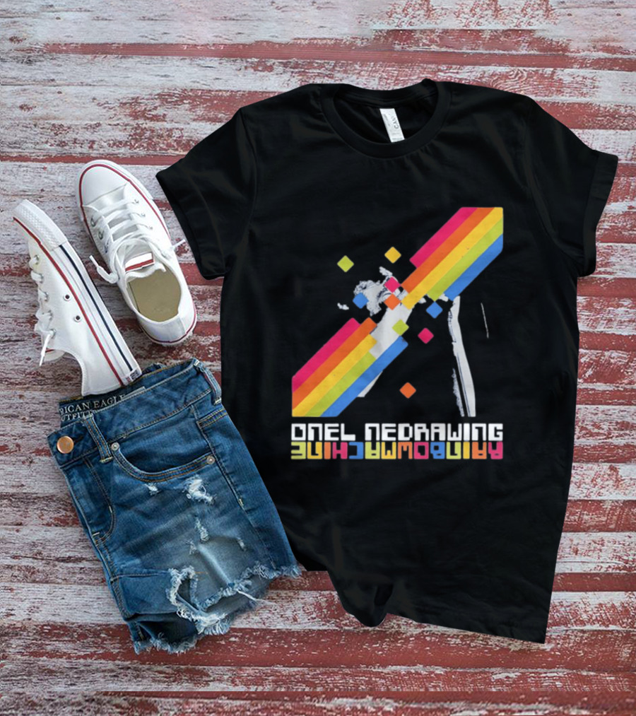 Onelinedrawing Rainbowmachine Colorful Abstract Blocks T-Shirt