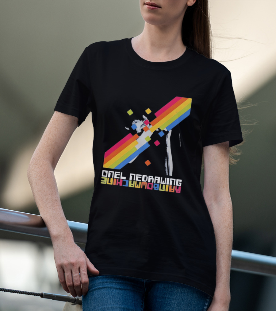 Onelinedrawing Rainbowmachine Colorful Abstract Blocks T-Shirt