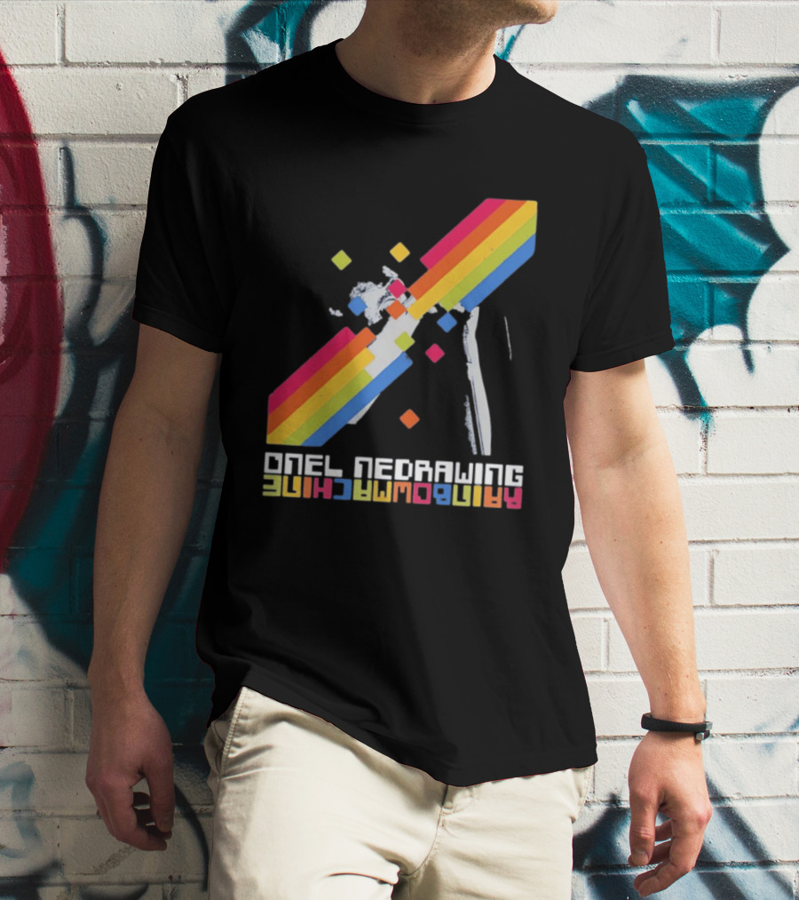 Onelinedrawing Rainbowmachine Colorful Abstract Blocks T-Shirt