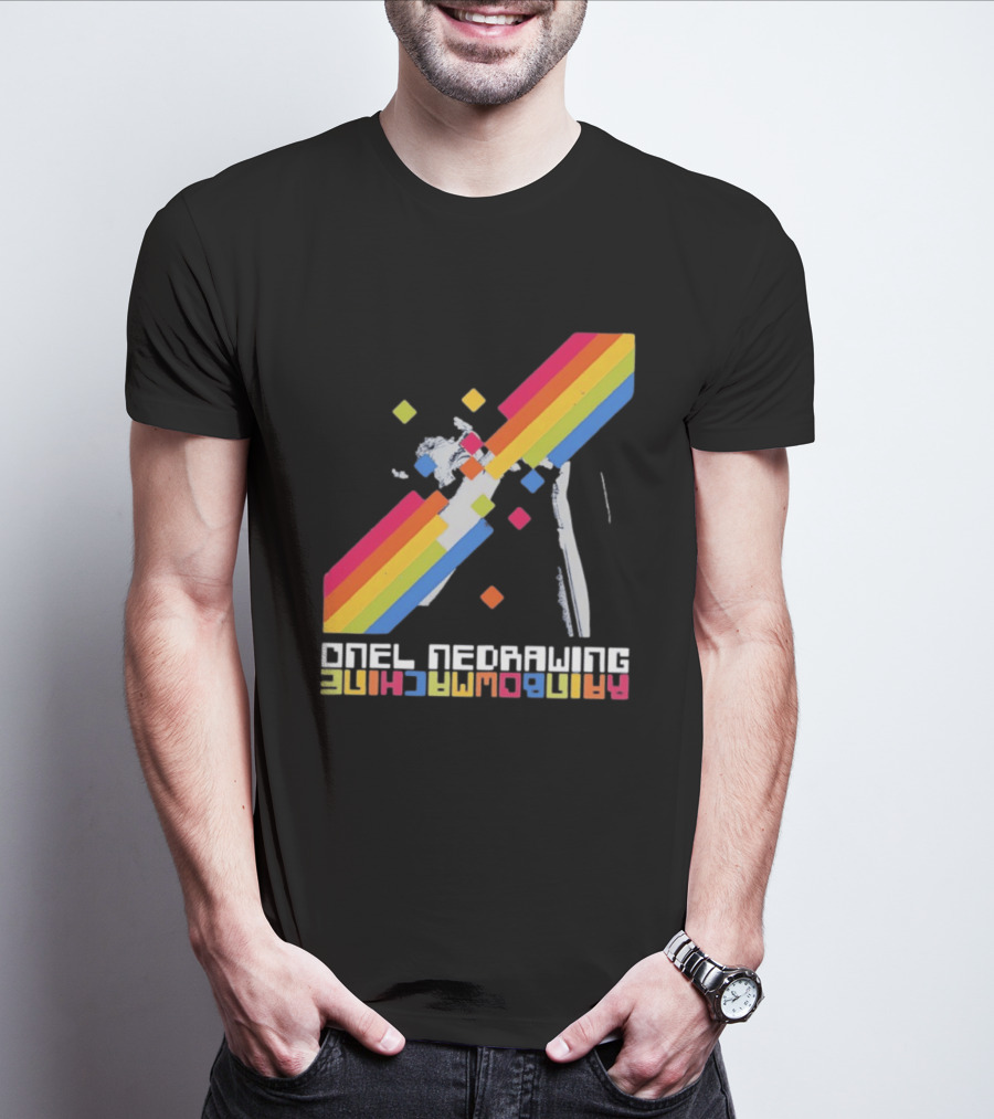 Onelinedrawing Rainbowmachine Colorful Abstract Blocks T-Shirt