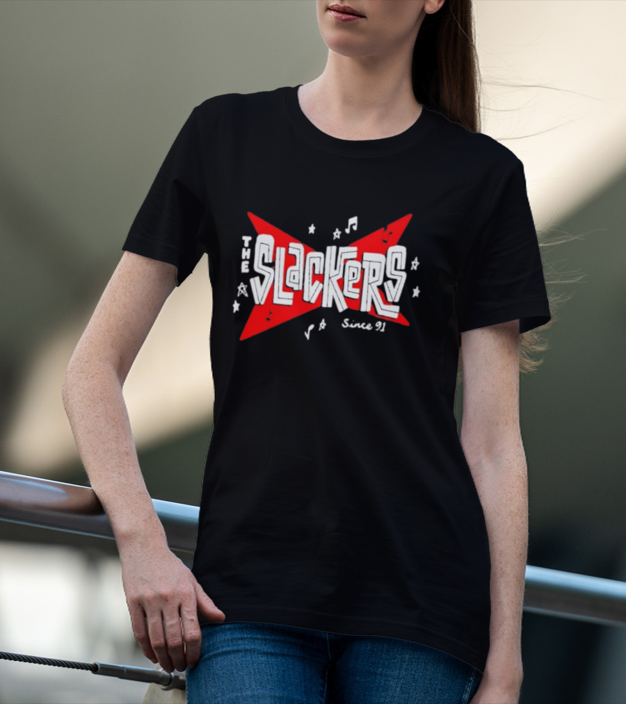 The Slackers Since 91 Tour Retro Music Notes And Stars T-Shirt