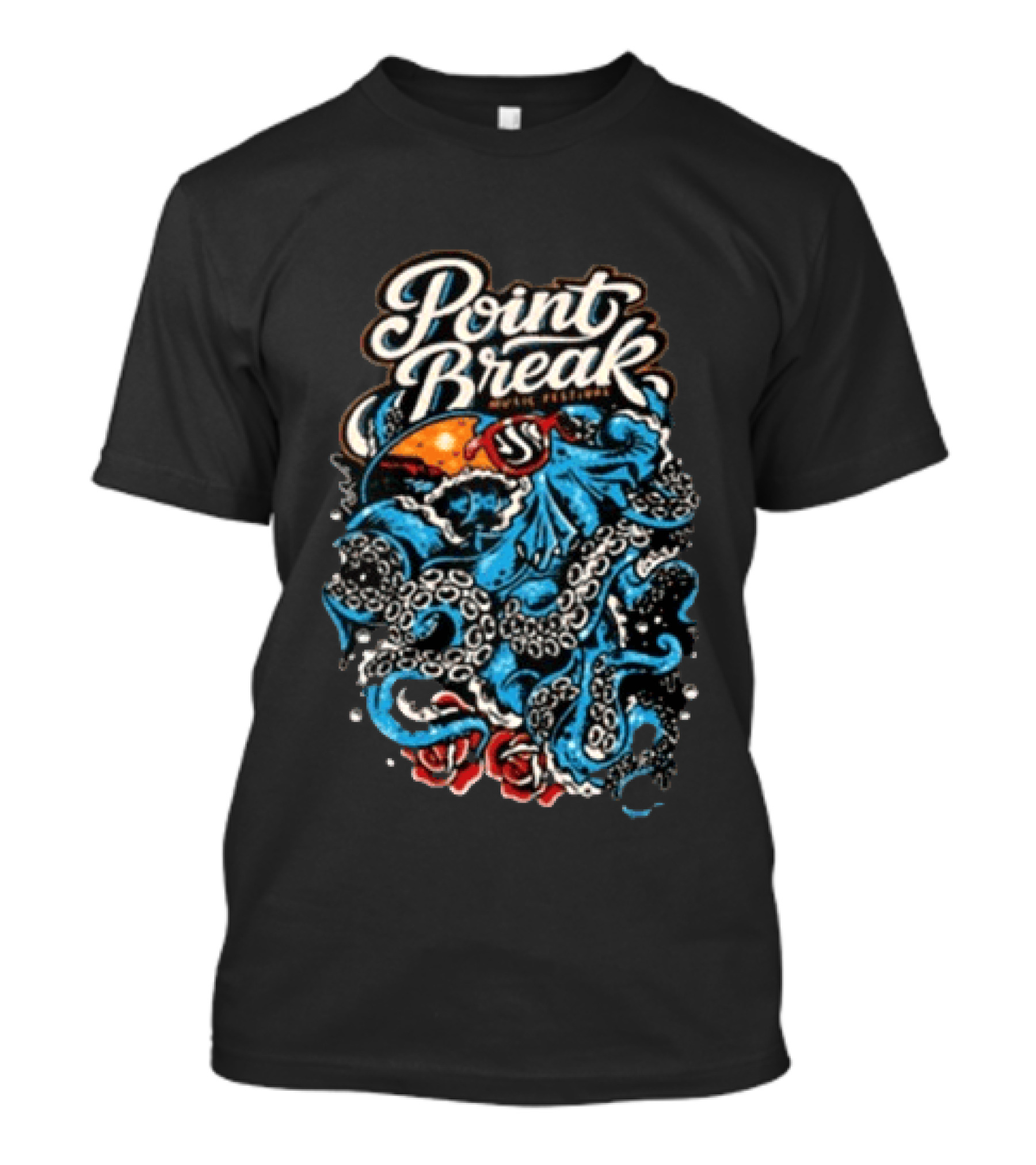Point Break Festival Virginia Beach VA June 20 21 2026 Octopus Ocean Waves T-Shirt