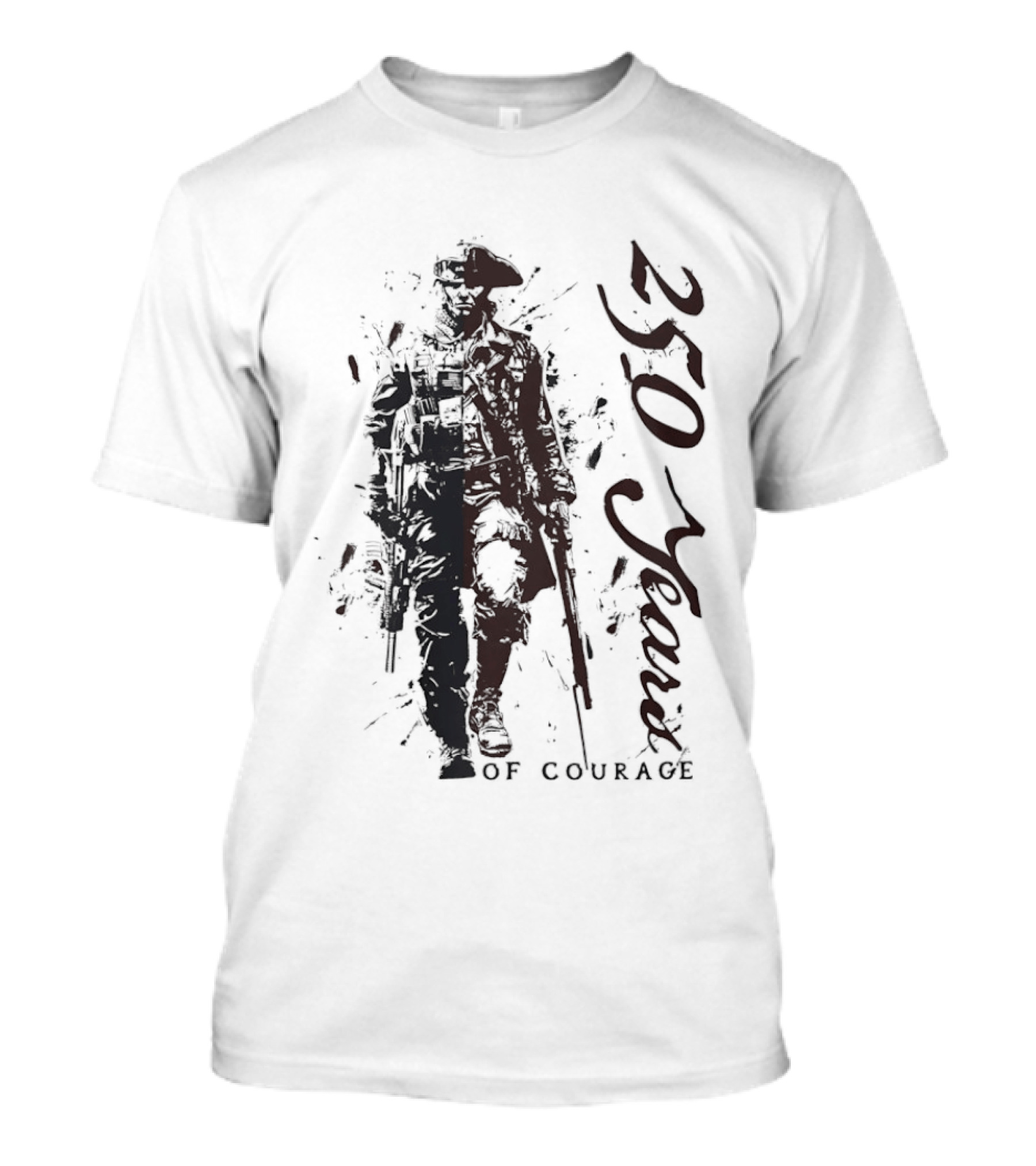 250 Years Of Courage Revolutionary War Soldier With Musket T-Shirt