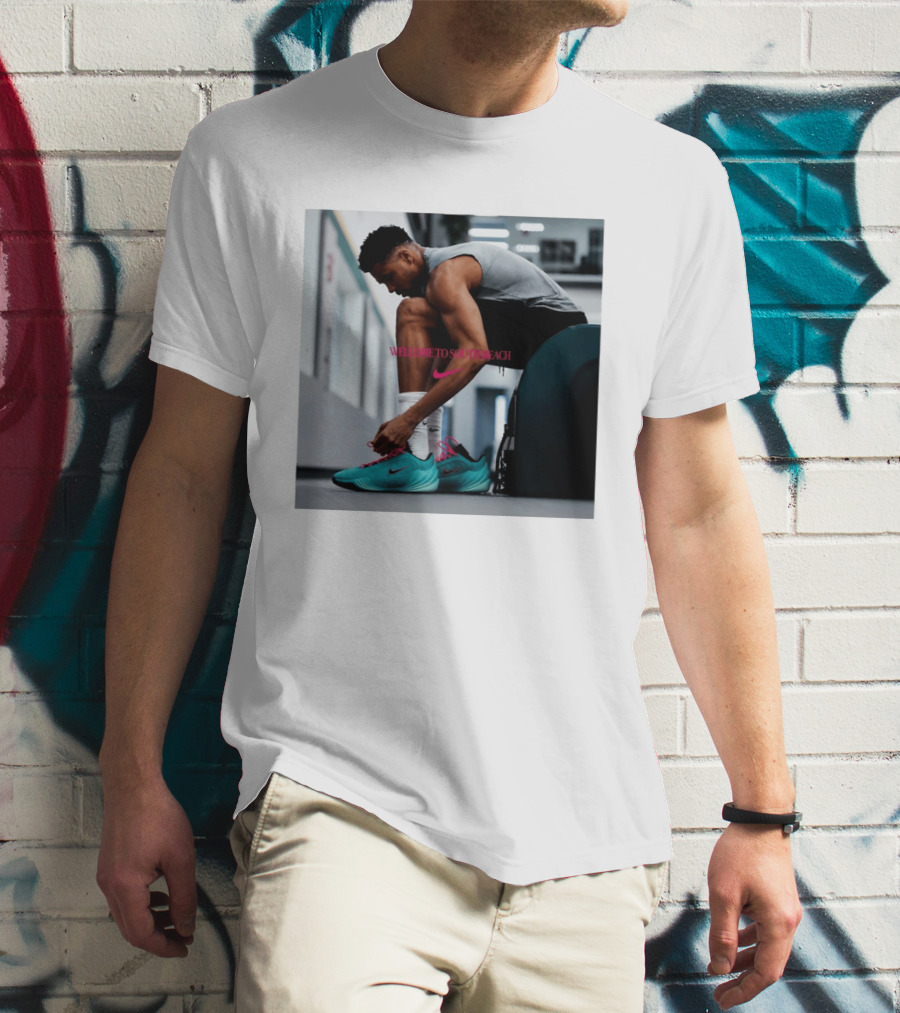 Nike Giannis Antetokounmpo Welcome To South Beach Milwaukee Bucks T-Shirt