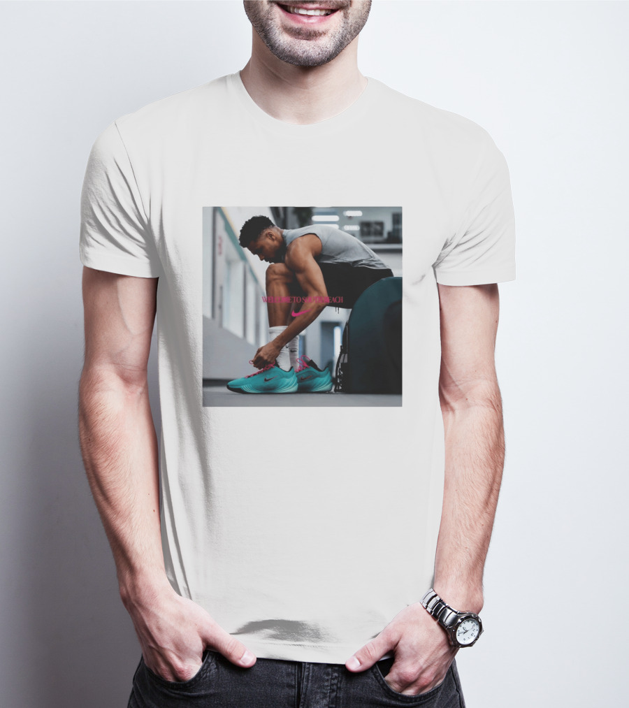 Nike Giannis Antetokounmpo Welcome To South Beach Milwaukee Bucks T-Shirt