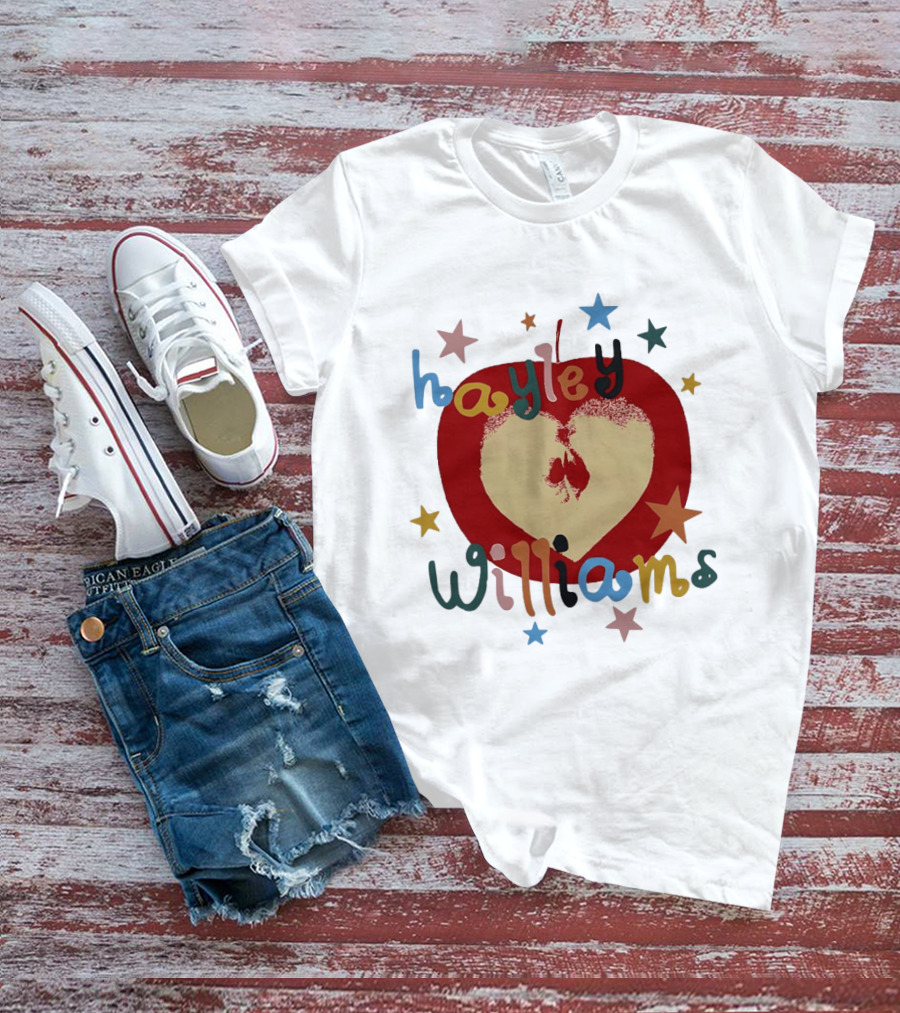 Hayley Williams Apple Heart Star Pop Colorful Letters T-Shirt